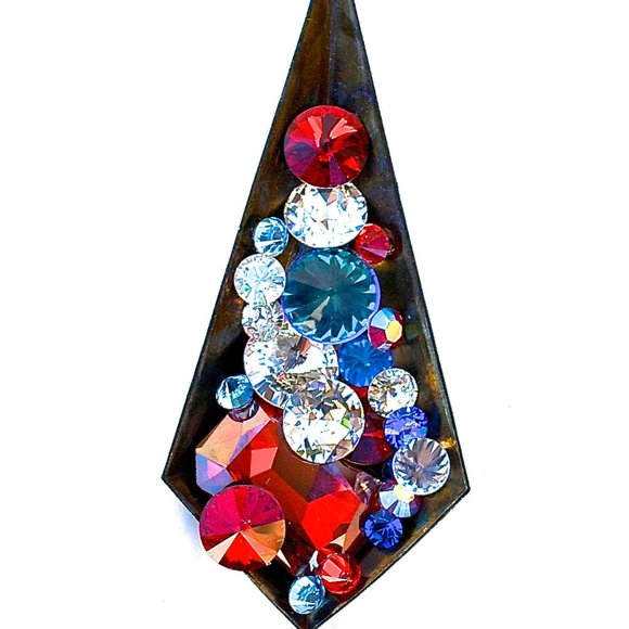 AMERICAN WOMAN SWAROVSKI RHINESTONE SNUFF RING - Picture 2 of 3